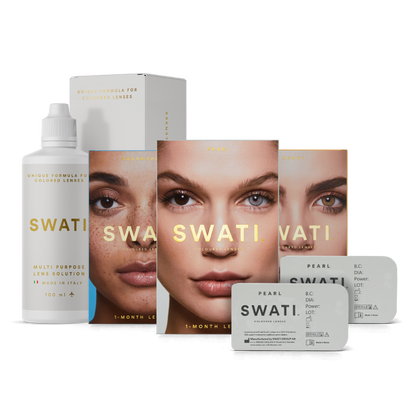 SWATI Cosmetic Glam Bundle - 3 shades - 1 Month - 1 Lens Solution